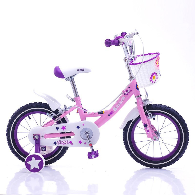 Xe đạp trẻ em Stitch 909 dành cho bé gái màu tím