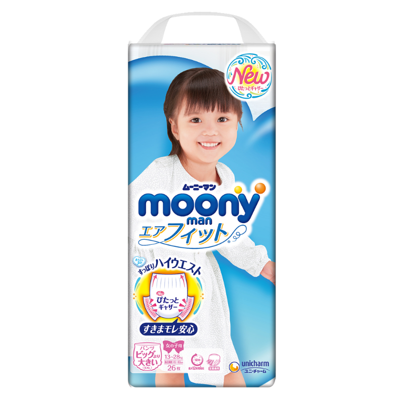 Tã - Bỉm quần Moony XXL26 bé gái với 26 miếng đại Size XXL