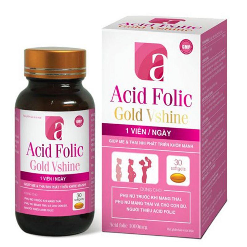 Viên uống bổ máu Acid Folic Vshine (30 viên)