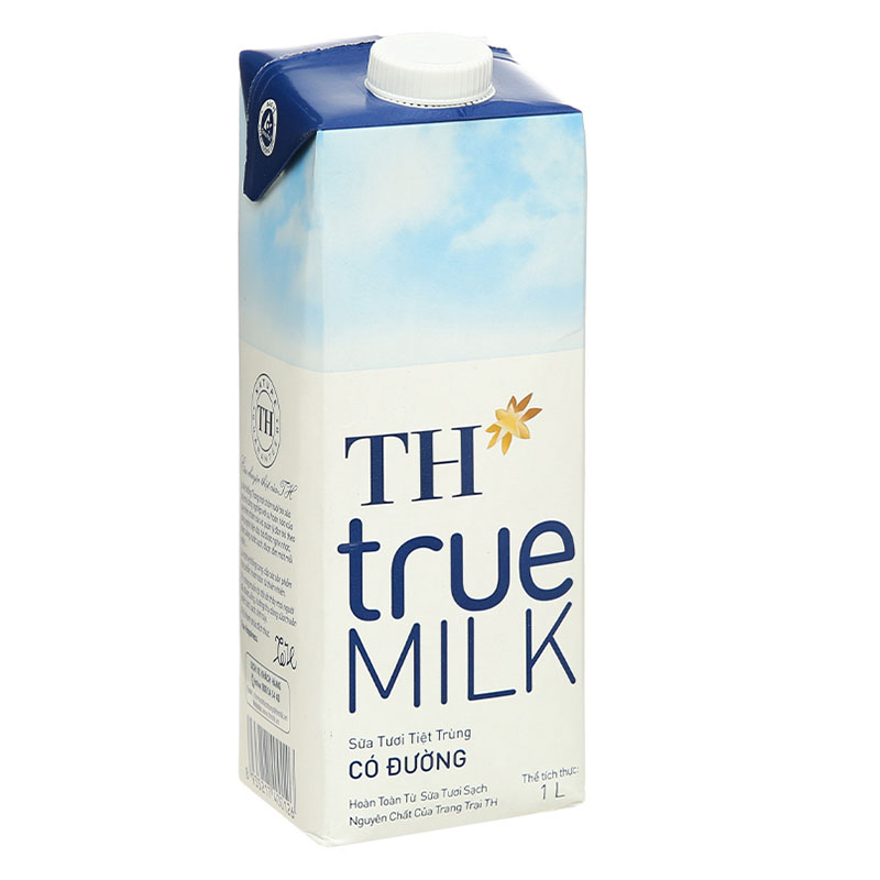 Sữa tươi tiệt trùng có đường TH true MILK hộp 1 lít